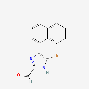 molecular formula C15H11BrN2O B13715470 5-Bromo-4-(4-methyl-1-naphthyl)imidazole-2-carbaldehyde 