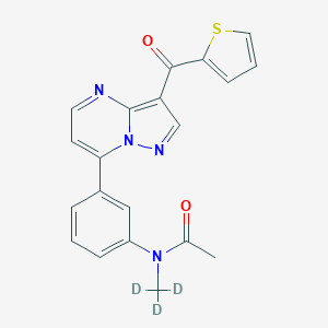 molecular formula C20H16N4O2S B137155 N-[3-[3-(thiophene-2-carbonyl)pyrazolo[1,5-a]pyrimidin-7-yl]phenyl]-N-(trideuteriomethyl)acetamide CAS No. 1001083-37-9