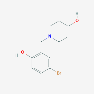 molecular formula C12H16BrNO2 B1371556 1-(5-Bromo-2-hydroxybenzyl)piperidin-4-ol 
