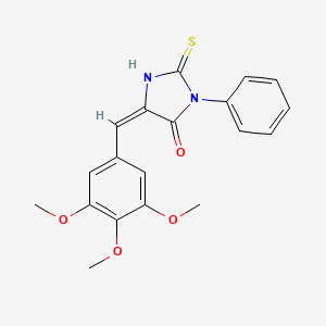 (5E)-3-phenyl-2-sulfanyl-5-(3,4,5-trimethoxybenzylidene)-3,5-dihydro-4H-imidazol-4-one