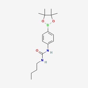 molecular formula C17H27BN2O3 B1371560 1-Butyl-3-(4-(4,4,5,5-tetramethyl-1,3,2-dioxaborolan-2-yl)phenyl)urea CAS No. 850567-59-8