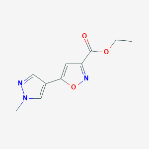 molecular formula C10H11N3O3 B13715612 Ethyl 5-(1-Methyl-4-pyrazolyl)isoxazole-3-carboxylate 