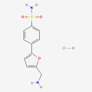 molecular formula C11H13ClN2O3S B1371563 4-[5-(氨甲基)-2-呋喃基]苯磺酰胺盐酸盐 CAS No. 1172734-38-1