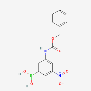 molecular formula C14H13BN2O6 B1371568 3-(Benzyloxycarbonylamino)-5-nitrophenylboronic acid CAS No. 874219-56-4