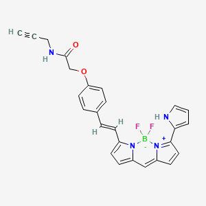 molecular formula C26H21BF2N4O2 B13715687 2-[4-[(E)-2-[2,2-difluoro-12-(1H-pyrrol-2-yl)-3-aza-1-azonia-2-boranuidatricyclo[7.3.0.03,7]dodeca-1(12),4,6,8,10-pentaen-4-yl]ethenyl]phenoxy]-N-prop-2-ynylacetamide 