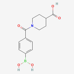 molecular formula C13H16BNO5 B1371569 1-(4-硼苯甲酰)哌啶-4-羧酸 CAS No. 850593-02-1