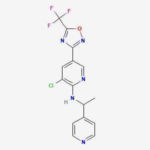 3-Chloro-N-[1-(pyridin-4-yl)ethyl]-5-[5-(trifluoromethyl)-1,2,4-oxadiazol-3-yl]pyridin-2-amine