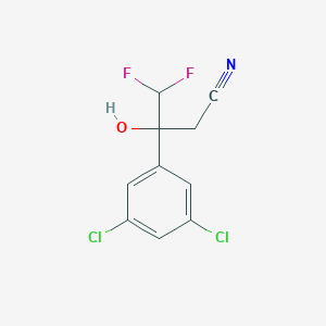 molecular formula C10H7Cl2F2NO B13715864 3-(3,5-Dichlorophenyl)-4,4-difluoro-3-hydroxybutanenitrile 