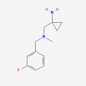 1-({[(3-Fluorophenyl)methyl](methyl)amino}methyl)cyclopropan-1-amine