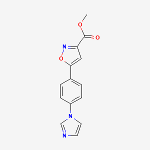 molecular formula C14H11N3O3 B13715874 Methyl 5-[4-(1-Imidazolyl)phenyl]isoxazole-3-carboxylate 