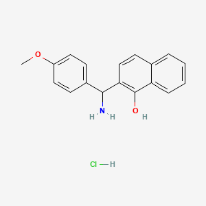 molecular formula C18H18ClNO2 B13715988 2-[Amino-(4-methoxy-phenyl)-methyl]-naphthalen-1-ol hydrochloride CAS No. 736173-20-9