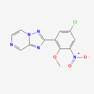 molecular formula C12H8ClN5O3 B13716000 2-(5-Chloro-2-methoxy-3-nitrophenyl)-[1,2,4]triazolo[1,5-a]pyrazine 