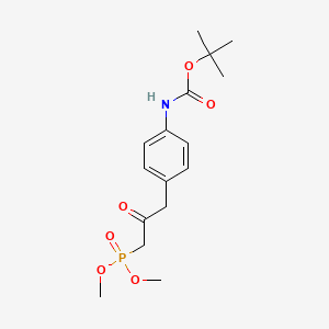 molecular formula C16H24NO6P B1371601 tert-butyl N-[4-(3-dimethoxyphosphoryl-2-oxopropyl)phenyl]carbamate CAS No. 494224-44-1