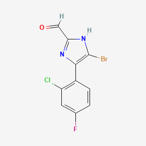 molecular formula C10H5BrClFN2O B13716015 5-Bromo-4-(2-chloro-4-fluorophenyl)imidazole-2-carbaldehyde 