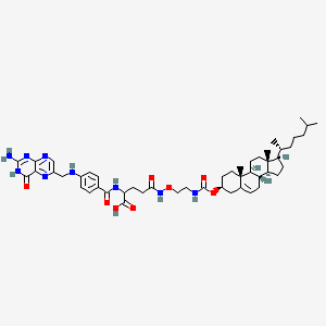 2-[[4-[(2-amino-4-oxo-3H-pteridin-6-yl)methylamino]benzoyl]amino]-5-[2-[[(3S,8S,9S,10R,13R,14S,17R)-10,13-dimethyl-17-[(2R)-6-methylheptan-2-yl]-2,3,4,7,8,9,11,12,14,15,16,17-dodecahydro-1H-cyclopenta[a]phenanthren-3-yl]oxycarbonylamino]ethoxyamino]-5-oxopentanoic acid