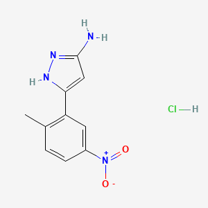 molecular formula C10H11ClN4O2 B13716094 3-Amino-5-(2-methyl-5-nitrophenyl)pyrazole Hydrochloride 