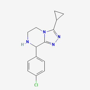 molecular formula C14H15ClN4 B13716099 8-(4-Chlorophenyl)-3-cyclopropyl-5,6,7,8-tetrahydro-[1,2,4]triazolo[4,3-a]pyrazine 