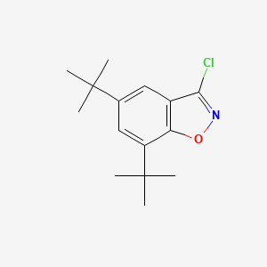 molecular formula C15H20ClNO B13716116 5,7-Di-tert-butyl-3-chlorobenzisoxazole 