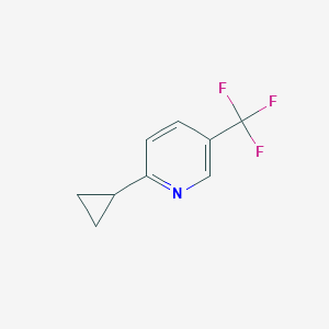 molecular formula C9H8F3N B13716129 2-Cyclopropyl-5-(trifluoromethyl)pyridine 