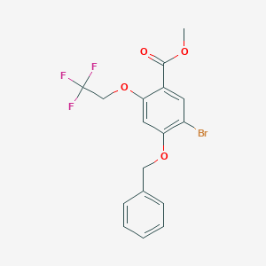 molecular formula C17H14BrF3O4 B13716162 Methyl 4-(benzyloxy)-5-bromo-2-(2,2,2-trifluoroethoxy)benzoate 