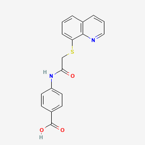 molecular formula C18H14N2O3S B13716249 4-{[(Quinolin-8-ylsulfanyl)acetyl]amino}benzoic acid 