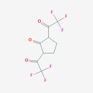 molecular formula C9H6F6O3 B13716255 2,5-Bis(trifluoroacetyl)cyclopentanone 