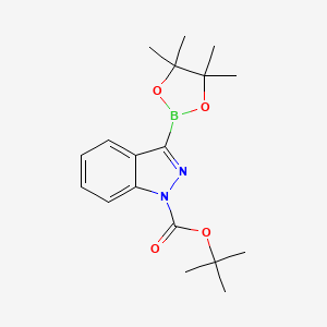 molecular formula C18H25BN2O4 B1371634 tert-Butyl 3-(4,4,5,5-tetramethyl-1,3,2-dioxaborolan-2-yl)-1H-indazole-1-carboxylate CAS No. 1315341-80-0