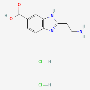 molecular formula C10H13Cl2N3O2 B1371644 2-(2-aminoethyl)-1H-1,3-benzodiazole-5-carboxylic acid dihydrochloride CAS No. 1187582-44-0