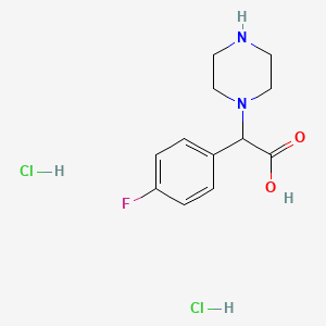 molecular formula C12H17Cl2FN2O2 B1371655 (4-Fluorophenyl)(piperazin-1-yl)acetic acid dihydrochloride CAS No. 1063629-68-4