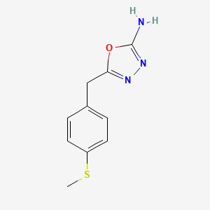 molecular formula C10H11N3OS B1371674 5-[4-(Methylthio)benzyl]-1,3,4-oxadiazol-2-amine CAS No. 1177316-64-1