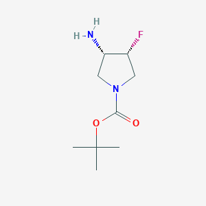 molecular formula C9H17FN2O2 B1371688 (3S,4R)-tert-butyl 3-amino-4-fluoropyrrolidine-1-carboxylate CAS No. 1431720-86-3