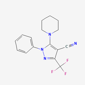 4-Cyano-1-phenyl-5-(piperidin-1-YL)-3-(trifluoromethyl)pyrazole