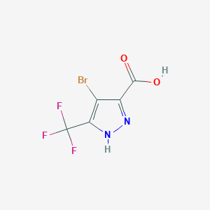 molecular formula C5H2BrF3N2O2 B1371696 4-溴-5-(三氟甲基)-1H-吡唑-3-羧酸 CAS No. 1257842-67-3