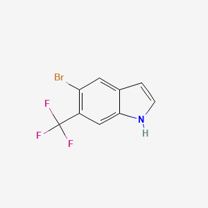 molecular formula C9H5BrF3N B1371697 5-bromo-6-(trifluoromethyl)-1H-indole CAS No. 1198475-24-9