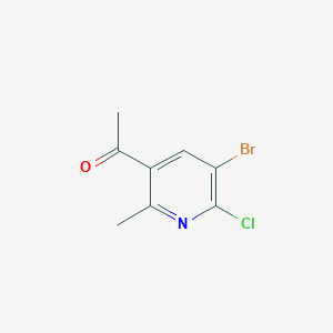 molecular formula C8H7BrClNO B1371703 1-(5-Bromo-6-chloro-2-methyl-3-pyridinyl)-1-ethanone CAS No. 1190198-15-2