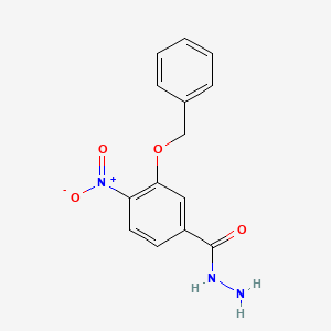 molecular formula C14H13N3O4 B1371705 3-(Benzyloxy)-4-nitrobenzenecarbohydrazide CAS No. 1186405-04-8
