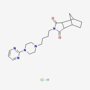 4,7-Methano-1H-isoindole-1,3(2H)-dione, hexahydro-2-[4-[4-(2-pyrimidinyl)-1-piperazinyl]butyl]-, hydrochloride, (3aR,4S,7R,7aS)-rel-