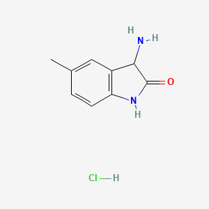 molecular formula C9H11ClN2O B1371708 3-Amino-5-methyl-1,3-dihydro-2H-indol-2-one hydrochloride CAS No. 1214232-17-3