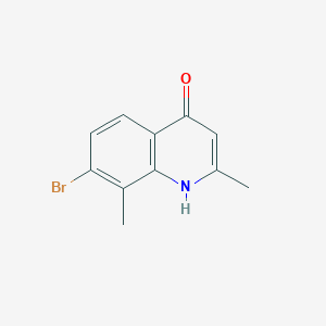 molecular formula C11H10BrNO B1371714 7-Bromo-2,8-dimethyl-4-hydroxyquinoline CAS No. 1189106-80-6