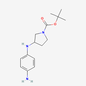 molecular formula C15H23N3O2 B1371722 tert-Butyl 3-(4-aminoanilino)pyrrolidine-1-carboxylate CAS No. 1159976-32-5