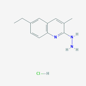 2-Hydrazino-6-ethyl-3-methylquinoline hydrochloride