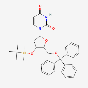 molecular formula C34H40N2O5Si B13717378 1-[4-[Tert-butyl(dimethyl)silyl]oxy-5-(trityloxymethyl)oxolan-2-yl]pyrimidine-2,4-dione 