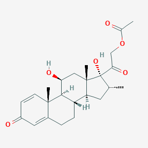 molecular formula C24H32O6 B137174 (11beta,16alpha)-11,17-Dihydroxy-16-methyl-3,20-dioxopregna-1,4-dien-21-yl acetate CAS No. 13209-52-4