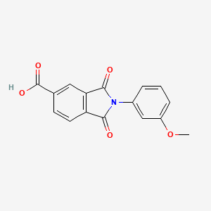 molecular formula C16H11NO5 B1371748 2-(3-Methoxyphenyl)-1,3-dioxoisoindoline-5-carboxylic acid CAS No. 166096-48-6