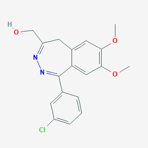 molecular formula C18H17ClN2O3 B137175 1-(3-Chlorophenyl)-4-hydroxymethyl-7,8-dimethoxy-5H-2,3-benzodiazepine CAS No. 142790-94-1