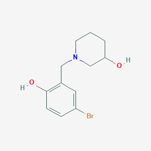 molecular formula C12H16BrNO2 B1371754 1-(5-Bromo-2-hydroxybenzyl)piperidin-3-ol 