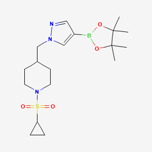 1-(Cyclopropylsulfonyl)-4-((4-(4,4,5,5-tetramethyl-1,3,2-dioxaborolan-2-yl)-1H-pyrazol-1-yl)methyl)piperidine