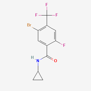 molecular formula C11H8BrF4NO B13717839 5-Bromo-N-cyclopropyl-2-fluoro-4-trifluoromethyl-benzamide 