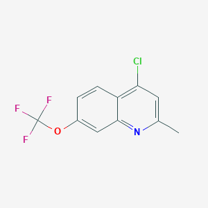 molecular formula C11H7ClF3NO B13717852 4-Chloro-2-methyl-7-(trifluoromethoxy)quinoline CAS No. 53985-77-6