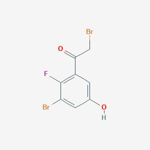 molecular formula C8H5Br2FO2 B13717873 3'-Bromo-2'-fluoro-5'-hydroxyphenacyl bromide 